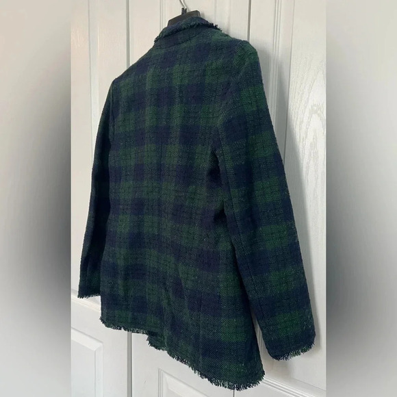 NWT Banana Republic small green academia tartan plaid blazer - Picture 7 of 7